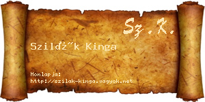 Szilák Kinga névjegykártya