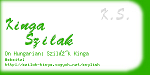 kinga szilak business card